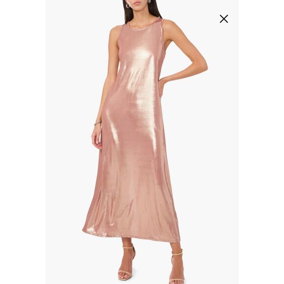 Vince Camuto Rose Clay L Pearlescent Dress Evening Event Party Mother of Bride - Picture 1 of 8